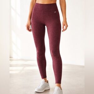 Gap GapFit Women Size S Heathered Maroon Brushed Tech Jersey Leggings High Rise